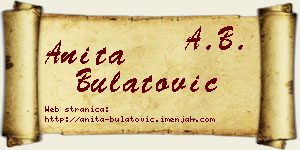 Anita Bulatović vizit kartica